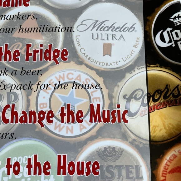 House Rules Beers Mantis Design Fraternity Drinking Classic VTG NEW 24x36 inch - Picture 5 of 7